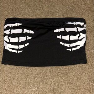 size S, black, skeleton tube top